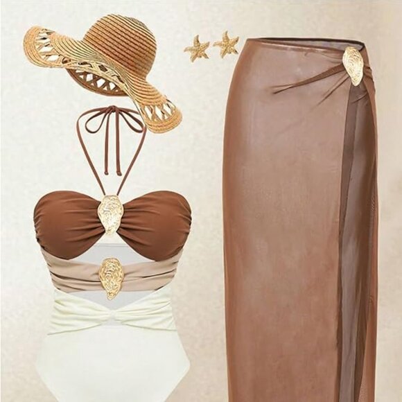 One Piece Swimsuit Metal Decor - Picture 2 of 4